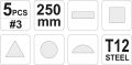 Sada pilníků zámečnických - 250 mm, 5 ks