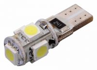 Žárovka 5 SMD LED, s rezistorem CAN-BUS ready - bílá, 12V