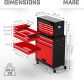 Dílenský vozík na nářadí 5 zásuvek, 61 x 108 cm červený