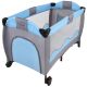 Cestovní dětská postýlka s přebalovacím pultem, modro / šedá