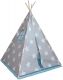 Dětský stan teepee s příslušenstvím, modro/šedý