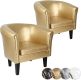 MIADOMODO Sada křesel Chesterfield, 58 x 71 x 70 cm, zlatá