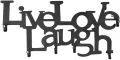 Miadomodo Nástěnný věšák se šesti háčky, Live Love Laugh