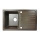 Granitový dřez s odkapávačem, hnědý, 76 x 46 cm
