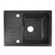Granitový dřez s odkapávačem, černý, 57 x 45 cm