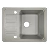 Granitový dřez s odkapávačem, šedý, 57 x 45 cm