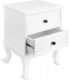 Noční stolek se 2 šuplíky, bílá
