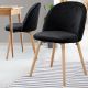 Miadomodo Sada jídelních židlí sametové, černé, 2 ks