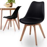 MIADOMODO Sada jídelních židlí, černá, 2 kusy