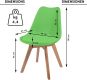 MIADOMODO Sada jídelních židlí, zelená, 2 kusy