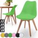 MIADOMODO Sada jídelních židlí, zelená, 2 kusy