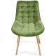 MIADOMODO Sada prošívaných jídelních židlí, zelená 2 ks