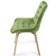 MIADOMODO Sada prošívaných jídelních židlí, zelená 2 ks