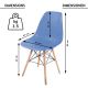 Miadomodo Sada 2 jídelních židlí s plastovým sedákem, modrá