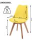 MIADOMODO Sada jídelních židlí, žlutá, 2 kusy