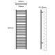 AQUAMARIN Vertikální koupelnový radiátor, 1200 x 600 mm