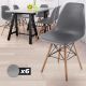 Miadomodo Sada 6 jídelních židlí s plastovým sedákem, šedá