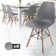 Miadomodo Sada 6 jídelních židlí s plastovým sedákem, šedá