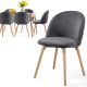 MIADOMODO Sada jídelních židlí sametové, šedá, 6 ks
