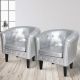MIADOMODO Sada křesel Chesterfield, 58x71x70 cm, stříbrná
