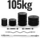 PHYSIONIC Vzpěračský set se závažím, hvězdicové zámky 105 kg