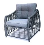 Zahradní polyratanový set OHIO, tmavě šedé podušky