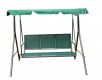 Zahradní houpačka 170×110 kovová zelená pro 3 se stříškou
