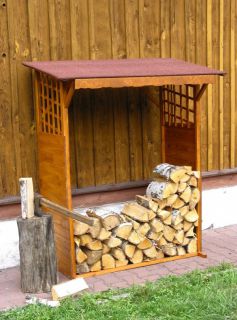 Kvalitní dřevník z ošetřeného borovicového dřeva, 130 cm